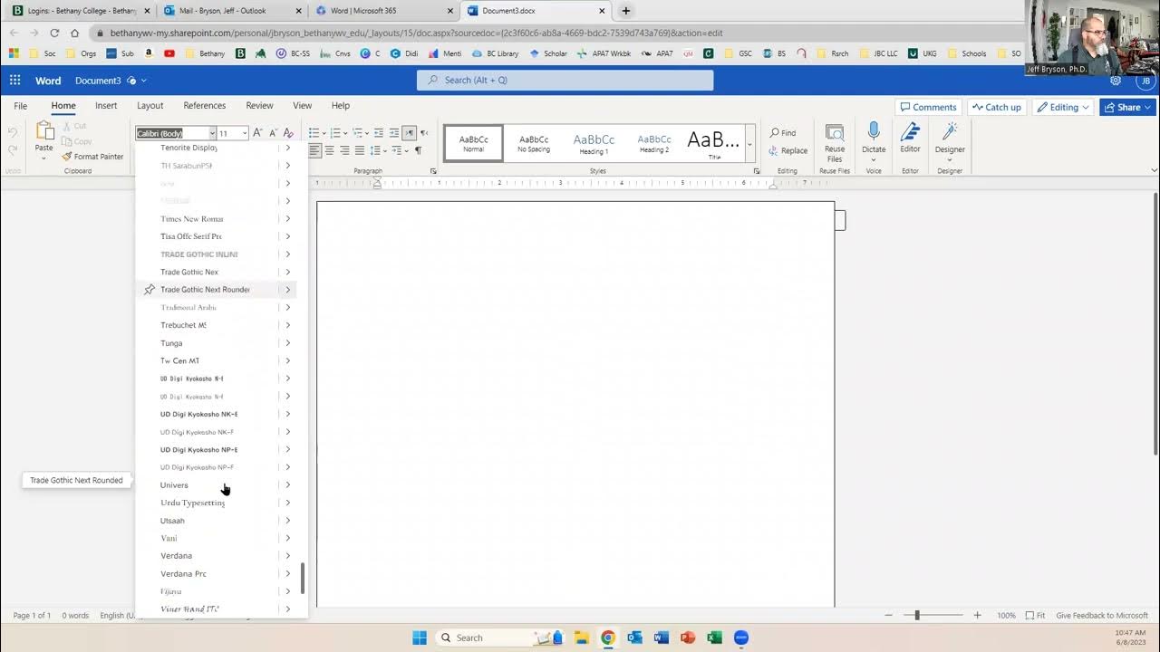 Line spacing in word