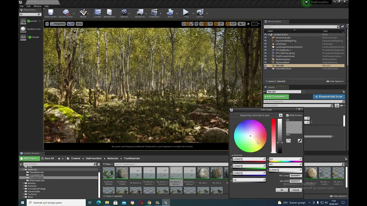 Unreal Engine 5 level design and production of film-quality Oak Forest - has been launched