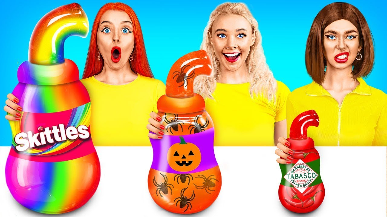 Big vs Medium vs Small Food Challenge Eating Giant vs Tiny Chocolate