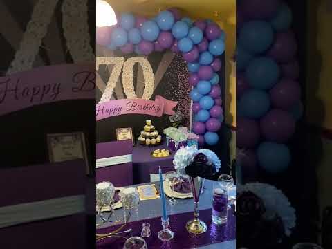 70Th Birthday Dinner Party! Backdrop Balloon Birthday Milestone Celebration Eventplanner