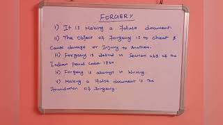 Forgery - Law of crime