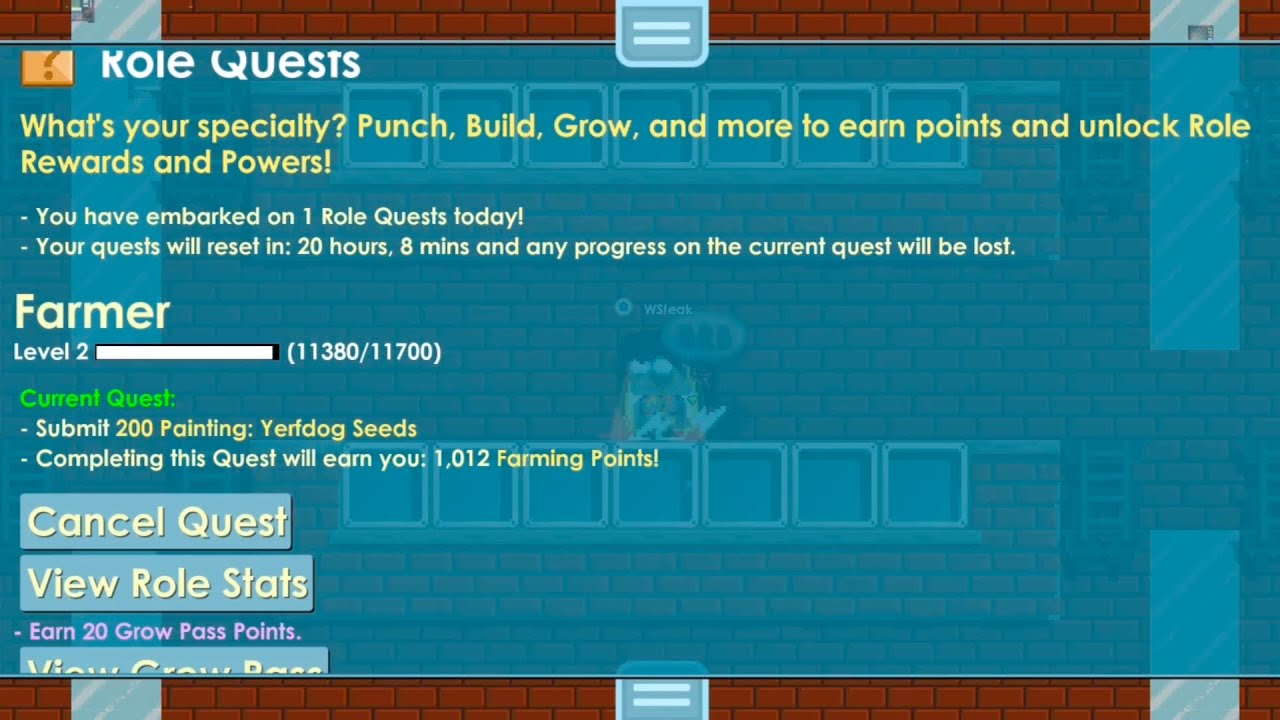 Growtopia Role Quest Submit 200 Painting Yerfdog Seeds YouTube