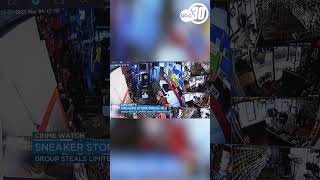 Footage captures group stealing limited edition merchandise during break-in at Fresno sneaker store
