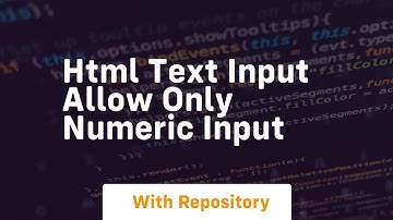 html text input allow only numeric input