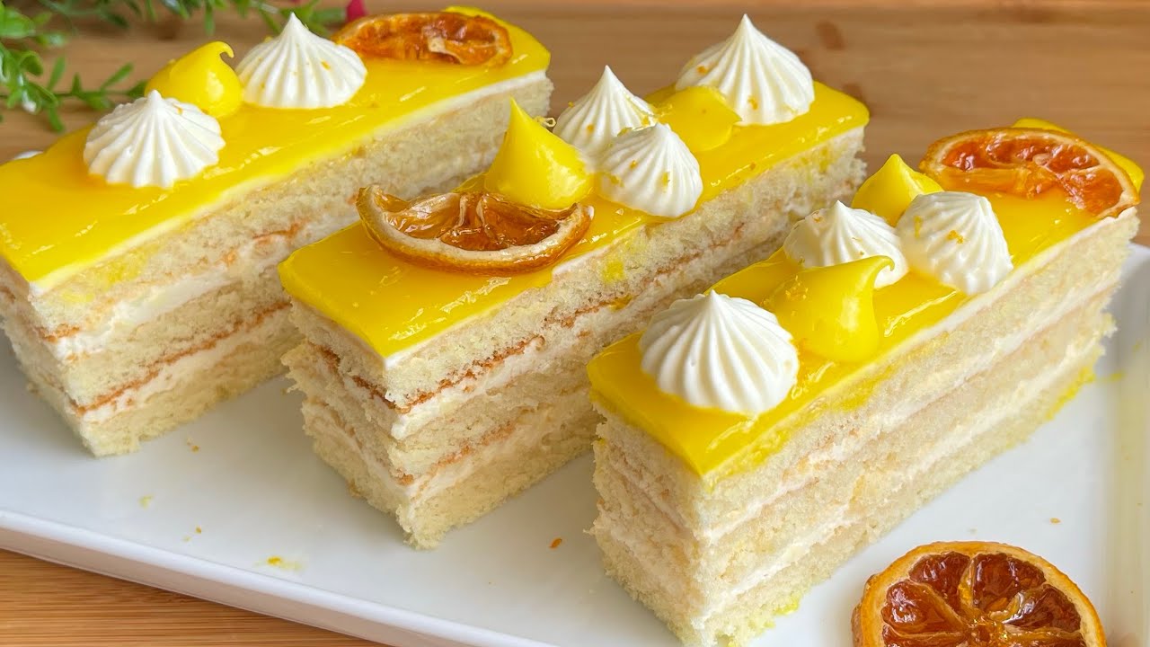 Simple Lemon cake recipe / لاير كيك بالليمون