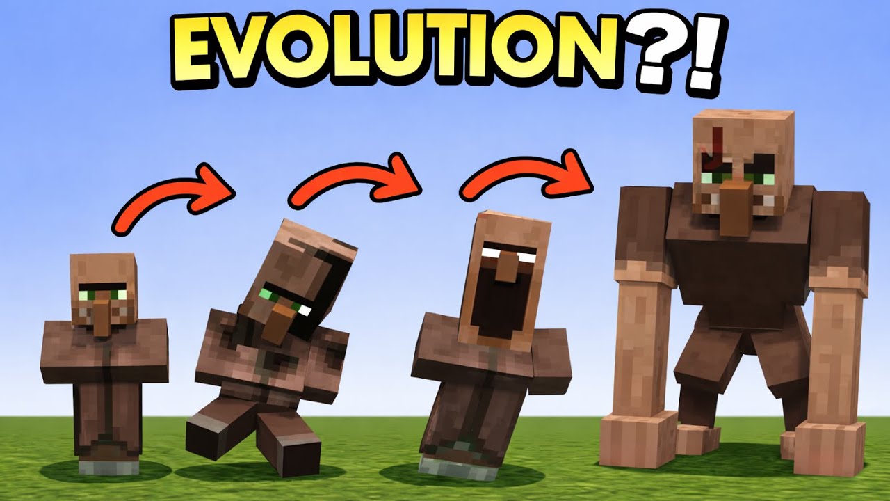 Villagers at different phases in MINECRAFT.