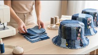 Make a Bucket Hat from Old Jeans – Easy DIY at Home