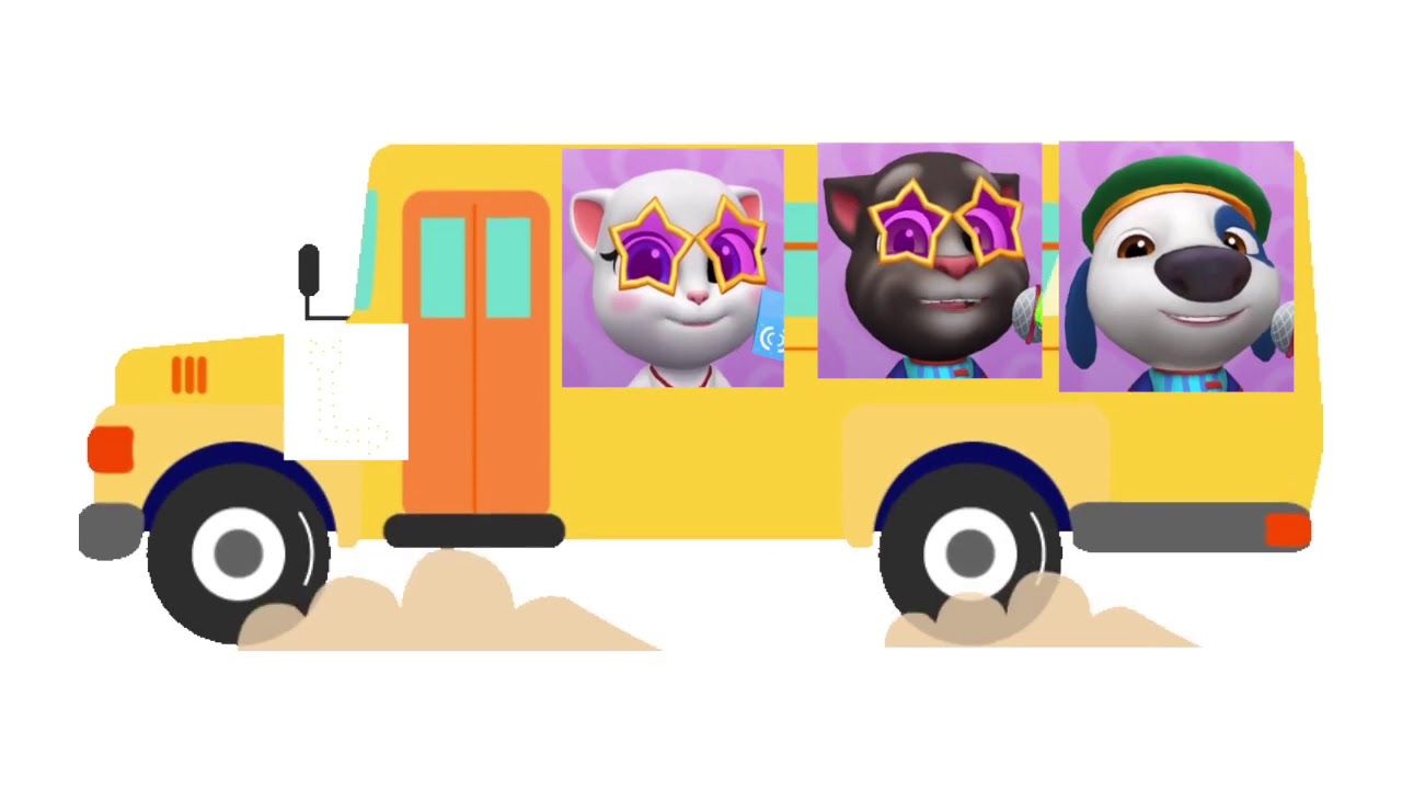 Wheels on the bus Nursery Rhymes My Talking Tom and Friends YouTube