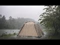 AMAZING‼️SCARIEST STORM NEAR LAKE ⛈️ CAMPING HEAVY RAIN || RELAXING RAIN SOUNDS