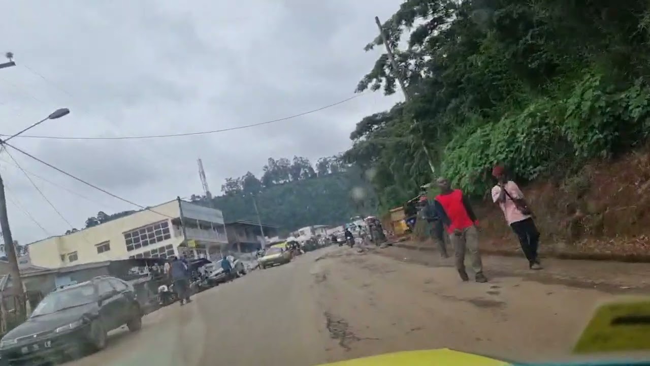 Bamenda drive through Bamenda town to up station. Bamenda Cameroon roads