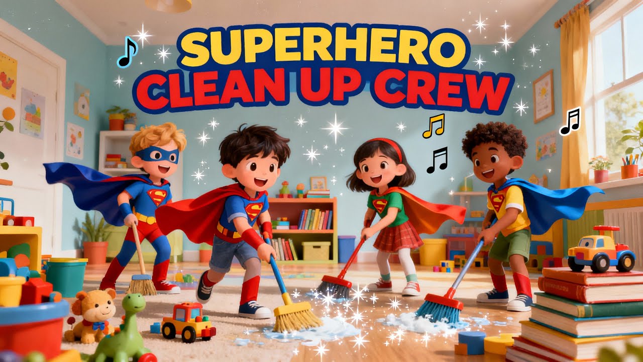 Superhero Clean Up Crew | Clean Up Song for Kids