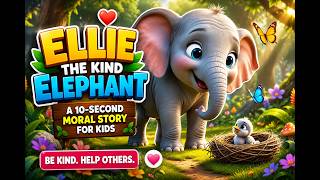 Ellie the Kind Elephant | A 10-Second Moral Story for Kids ❤️ | Kindness Matters