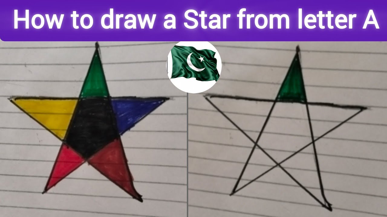 How to make Star from Alphabet letter A.