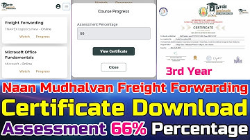 Naan Mudhalvan | Freight Forwarding Course Certificate Download | Mandatory Course Certificate 2023