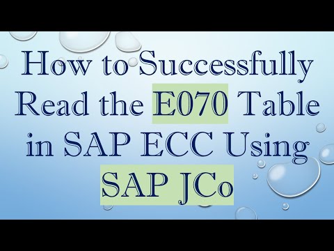 How to Successfully Read the E070 Table in SAP ECC Using SAP JCo