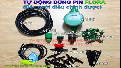 Hướng dẫn lắp đặt bộ tưới cây 8 tia nhỏ giọt tự động dùng PIN FLORA 20 béc sân thượng, ban công