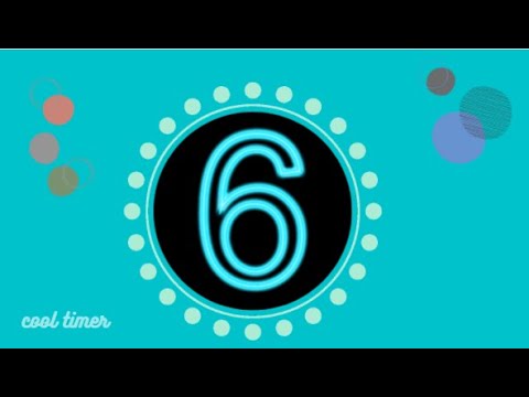 Green Clock ticking alarm countdown to 6.