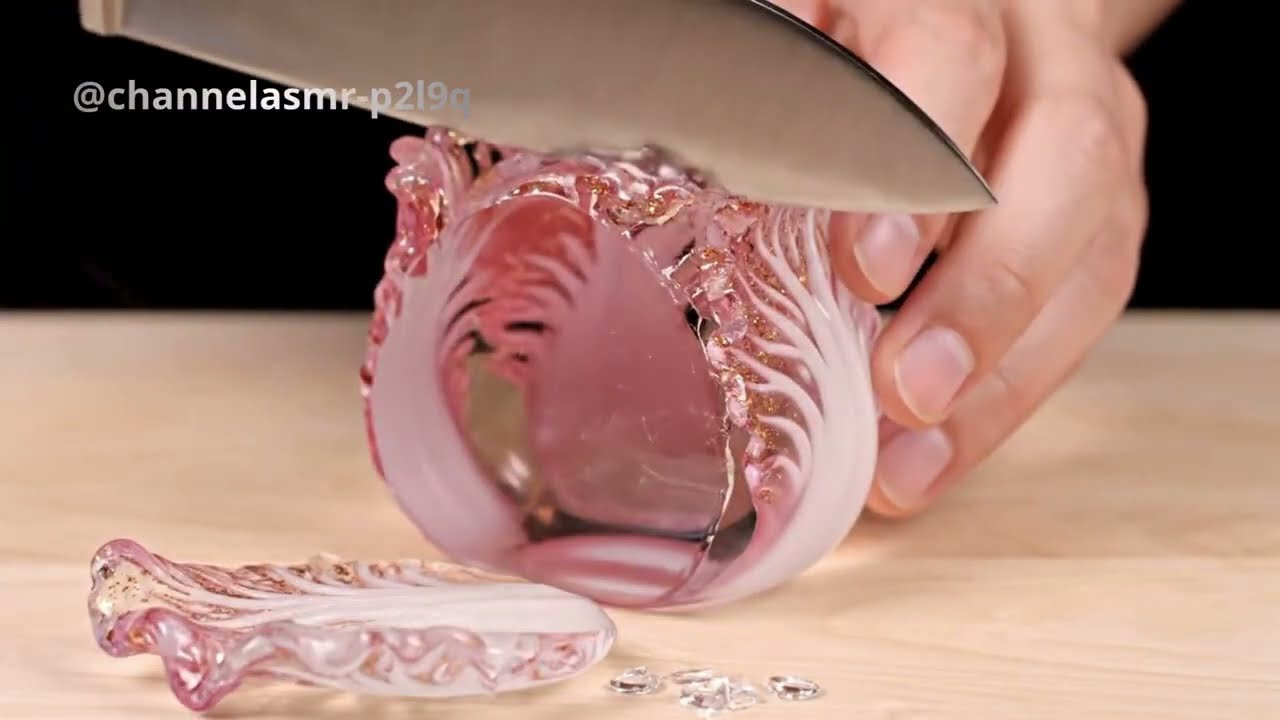 ASMR- the best fruit cuts in glass you'll ever see #satisfying #glassfruit #asmr #iasmotivation