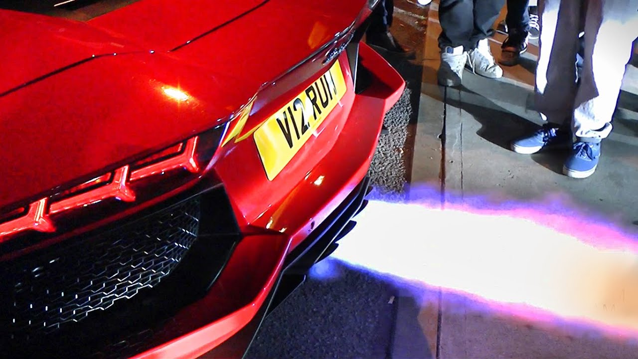 Rosso Mars Lamborghini Aventador w/Fi exhaust shooting FLAMES!