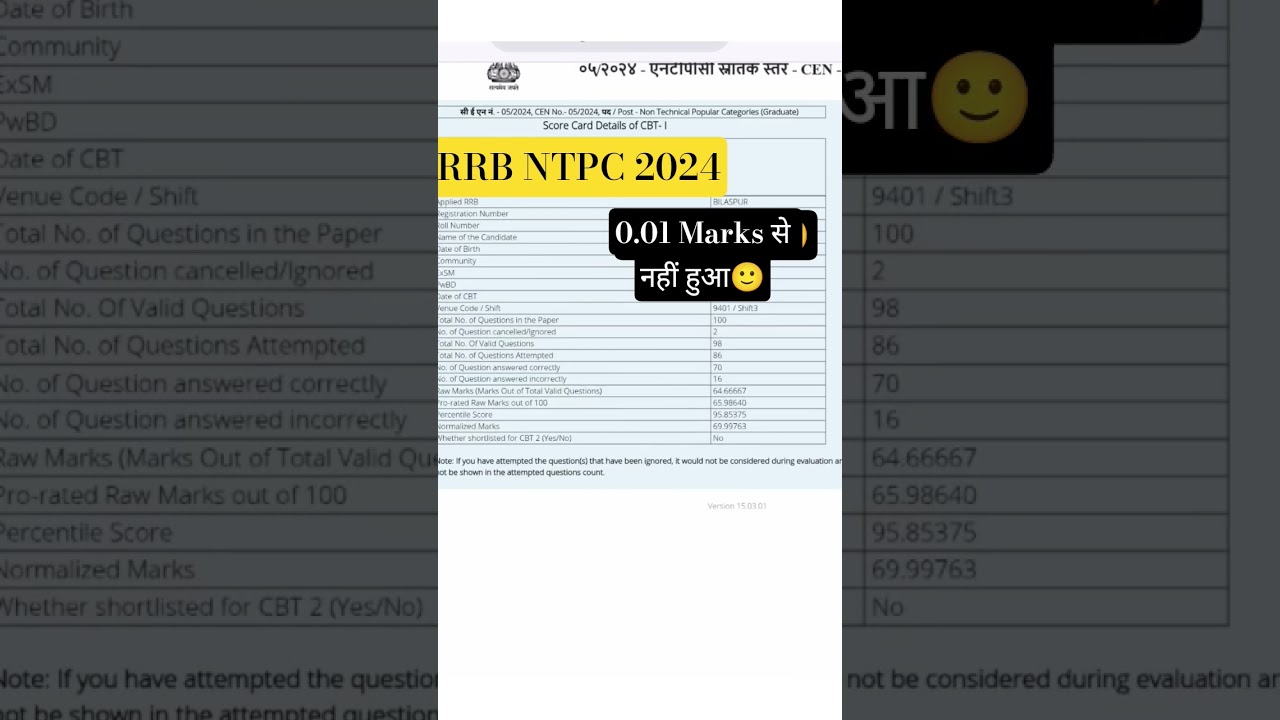 Rrb ntpc cbt1 scorecard, अब क्या करूं 🙂 rrb ntpc 2025 cutoff 