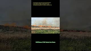A wind-driven brush fire burned about 50 acres east of Moreno Valley in Riverside County, prompting