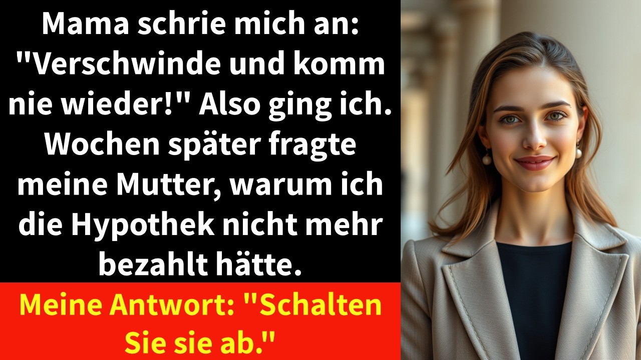 Mama schrie mich an: "Verschwinde und komm nie wieder!" Also ging ich. Wochen später fragte meine