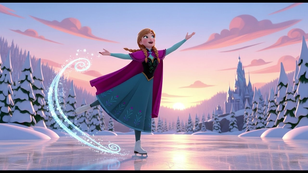 Песня Анны о катании на коньках ⛸️❄️ Песня для детей из мультфильма «Холодное сердце» (Принцесса) 1