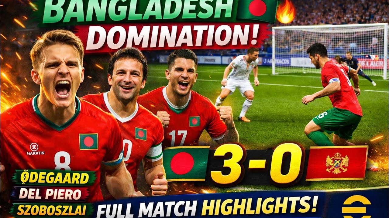 Bangladesh 3–0 Montenegro। Full Match Highlights | Odegaard, Del Piero, Szoboszlai Goals | eFootball