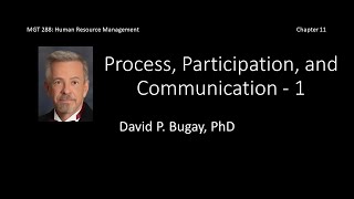 Process, Participation, and Communication 1: Human Resources C11