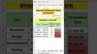 Calculate Completion Date in Excel #excel #exceltips #exceltricks #excelformula #advancedexcel