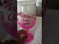 Glitter pink glass birthday