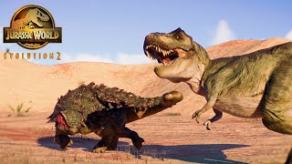 Ankylosaurus Gameplay And Interactions With Carnivore Dinosaurs Juric World Evolution 2
