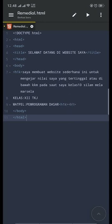 Tutorial HTML Di Android - Membuat website sederhana dengan HTML - YouTube
