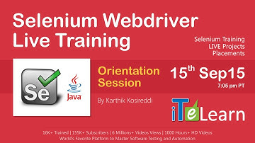 Selenium Webdriver Live Training Orientation Session Selenium Training | LIVE Projects | Placements