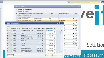 Crear una lista de precios en SAP Business One