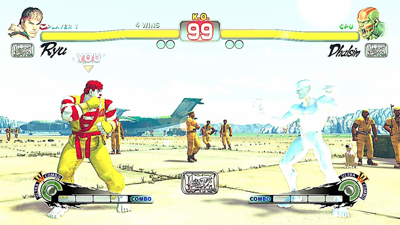 usf4 - Ronald McDonald vs. liquid metal Dhalsim (sf4 pc mods) street fighter 4