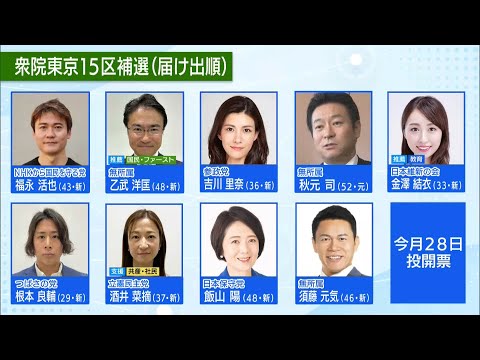 東京15区補欠選挙　各候補に聞く「あなたが当選すべき理由は？」／Ask each candidate why you should be elected.