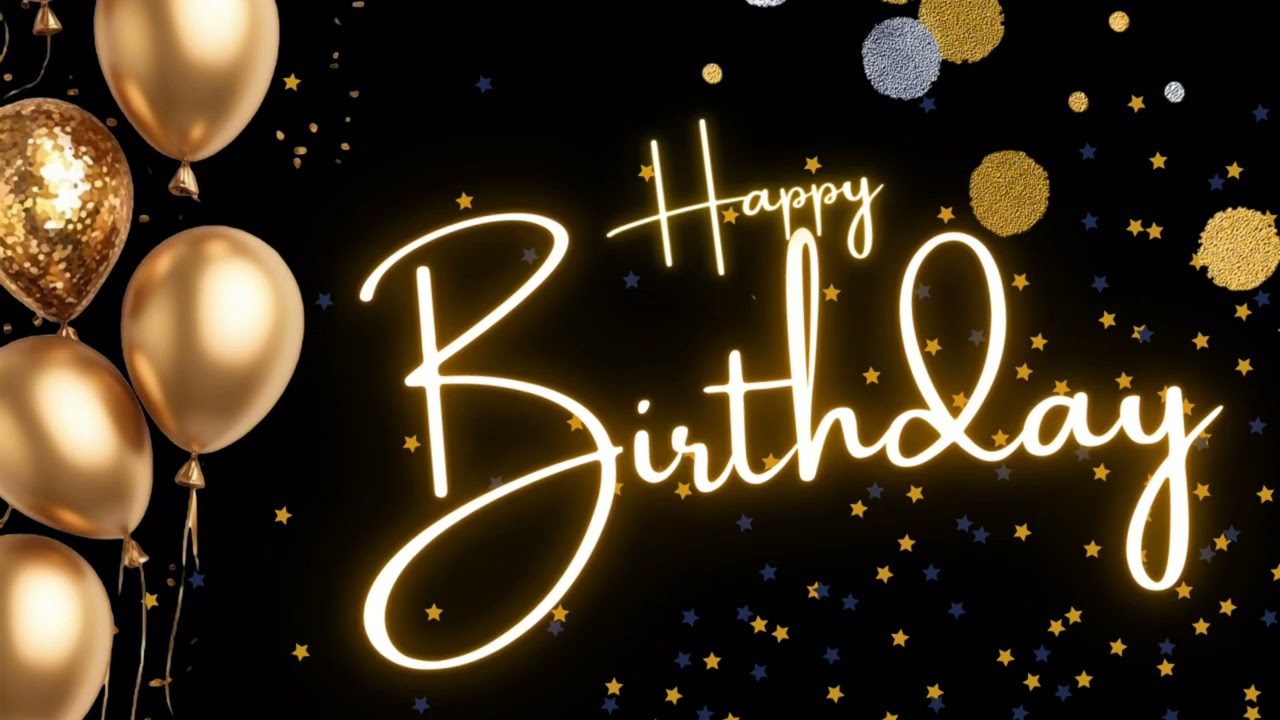 BLACK AND GOLD HAPPY BIRTHDAY BACKGROUND | BANNER | WALLPAPER - LOOP