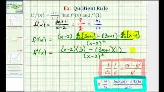 Ex: Use the Quotient Rule to Find the Derivative and Derivative Value (Basic)