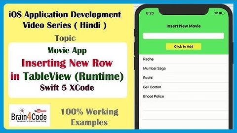 How to insert new row in UITableView dynamically with Swift 5 XCode | Hindi | Learn Swift 5  Hindi