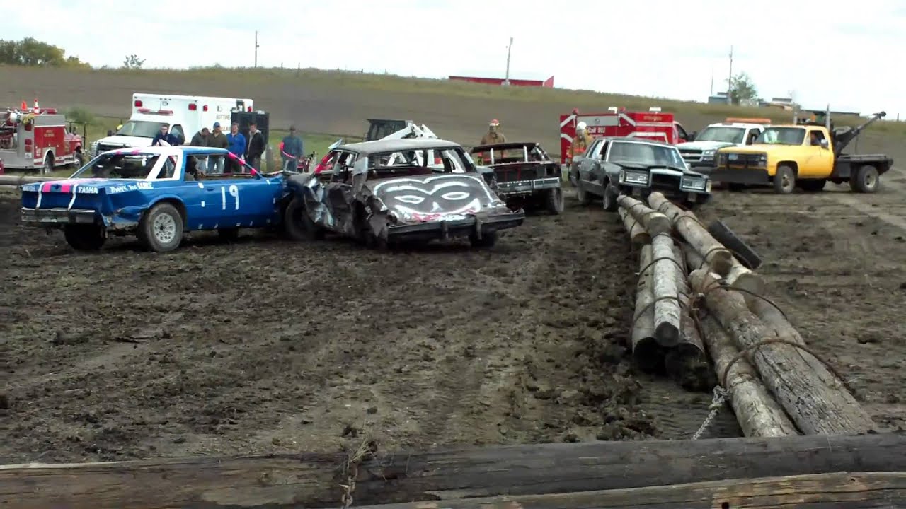 Thunder Mt Speedway demo derby first heat 2010 Bottineau ND YouTube
