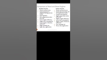Comparison petrol engine Vs diesel engine