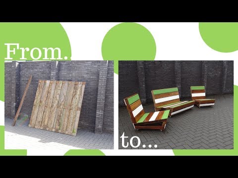 build-2-patio-chairs-and-1-bench-with-old-fences-//-recycled-diy-home-decor-//-special-floriade-2022