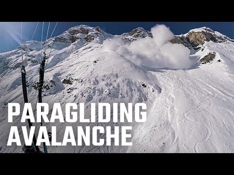 Paraglider Skier Triggers Avalanche