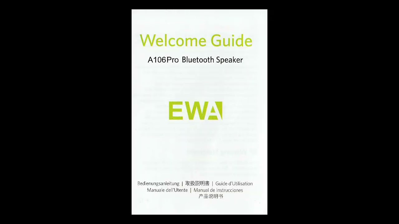 EWA A106 Pro manual - YouTube