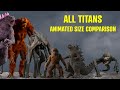 Godzilla 1 vs all titans animated size comparison