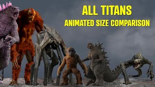 Godzilla -1 vs All Titans Animated Size Comparison