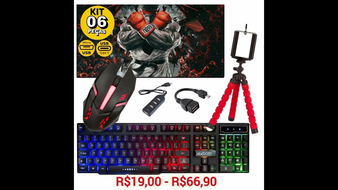 Kit Mobilador Gamer Para Android Com Teclado MouseR$19,00  R$66,90 