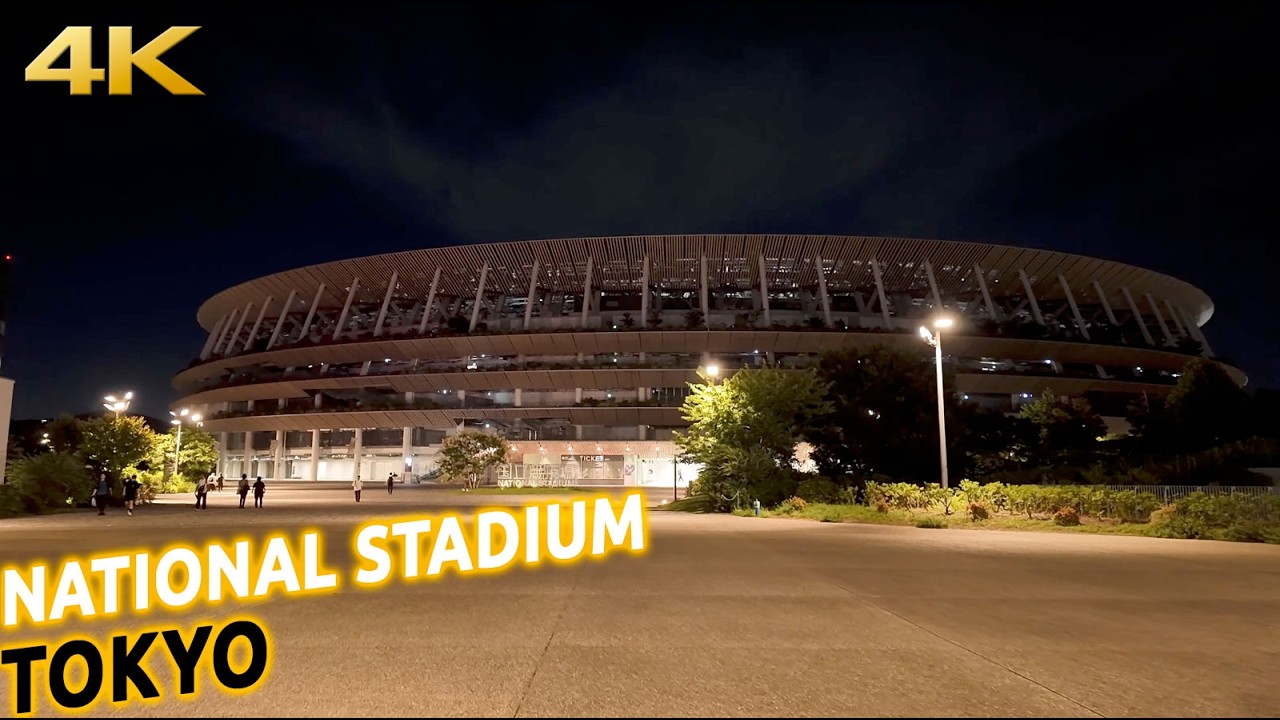 Tokyo Night Walk: Cihlling Around Japan National Stadium (Kokuritsu Kyōgijō) in Kasumigaoka