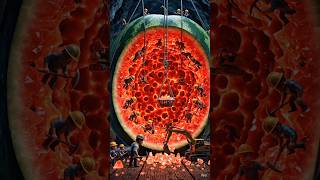 Tiny Miners Discover Hidden Rubies Inside a Watermelon! 🍉💎 #shorts#viral#viralshorts